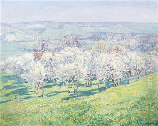 Flowering Orchard Oil Painting by Vaclav Radimsky