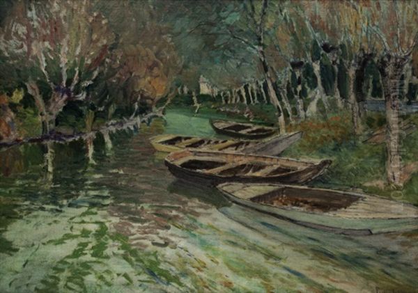 Kotvici Lode Oil Painting by Vaclav Radimsky