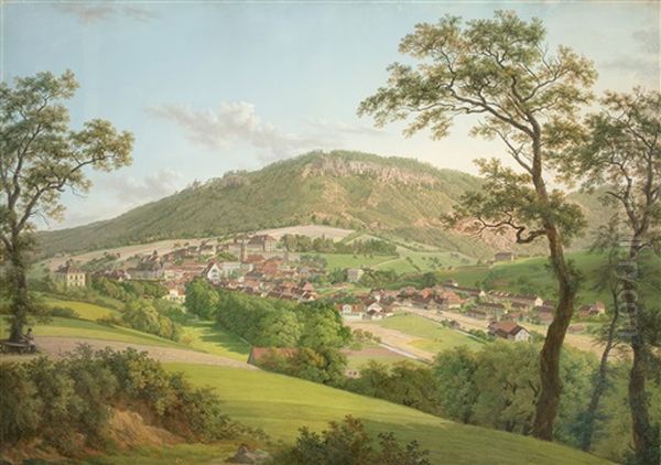 View Of Baden-baden Oil Painting by Anton Radl