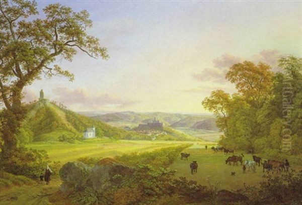 Falkenstein Und Konigsstein Im Taunus Oil Painting by Anton Radl