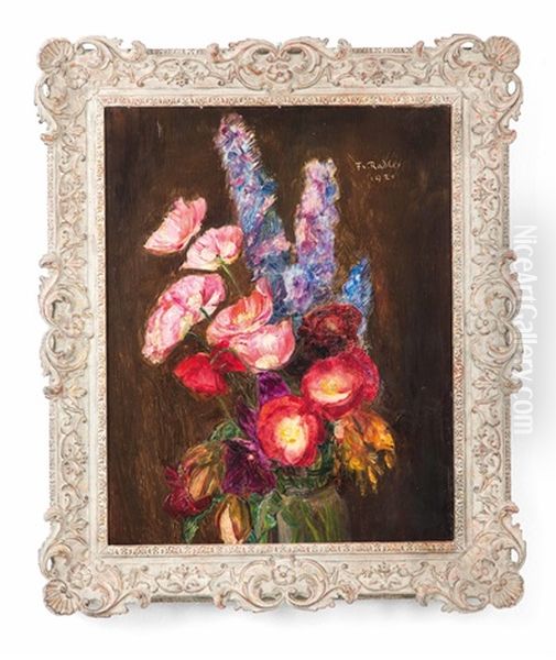 Blumenstraus In Vase Oil Painting by Friedrich Edler Von Radler