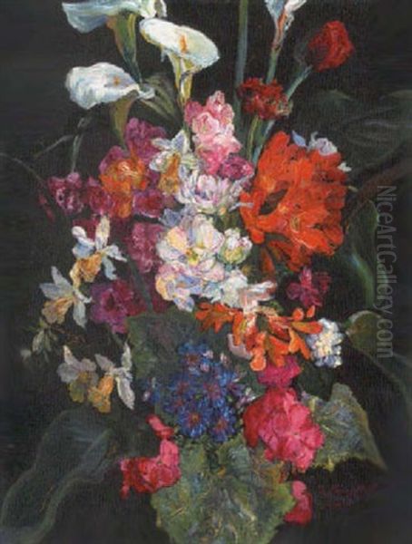 Blumenstraus Oil Painting by Friedrich Edler Von Radler