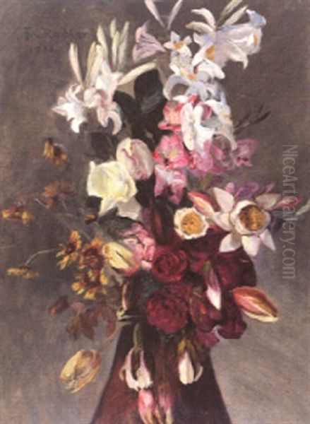 Blumenstraus Oil Painting by Friedrich Edler Von Radler