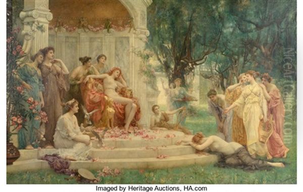 Psyche Before The Throne Of Venus Oil Painting by Henrietta (Mrs. Ernest Normand) Rae