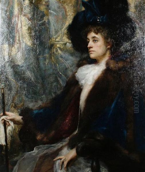 The Lady Mayoress Of London, Lady Newton Oil Painting by Henrietta (Mrs. Ernest Normand) Rae