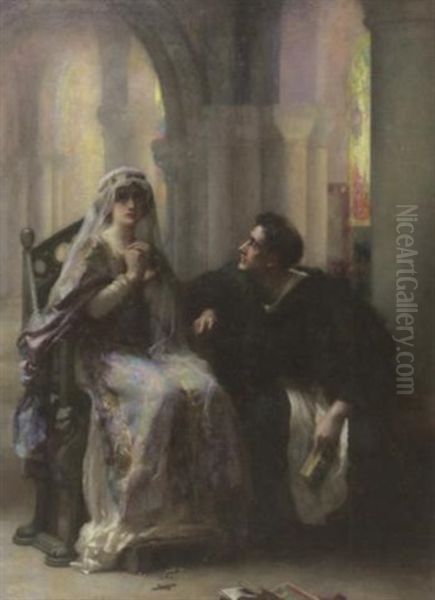 Ellen Terry And Henry Irving In Abelard And Heloise Oil Painting by Henrietta (Mrs. Ernest Normand) Rae