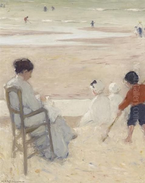 Am Strand Von Etaples Oil Painting by Isobel Rae