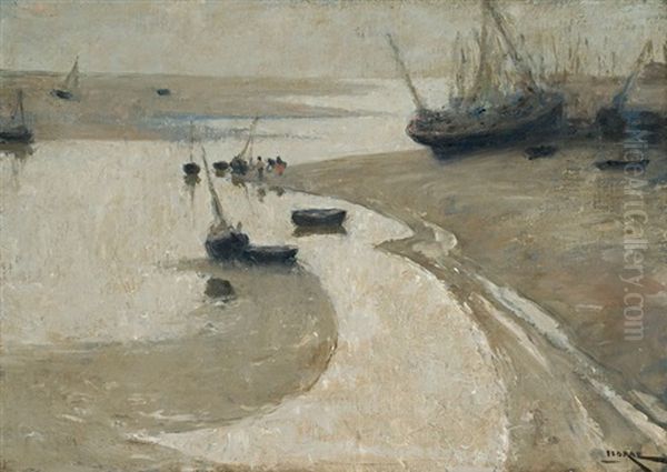 Low Tide, Etaples, France Oil Painting by Isobel Rae