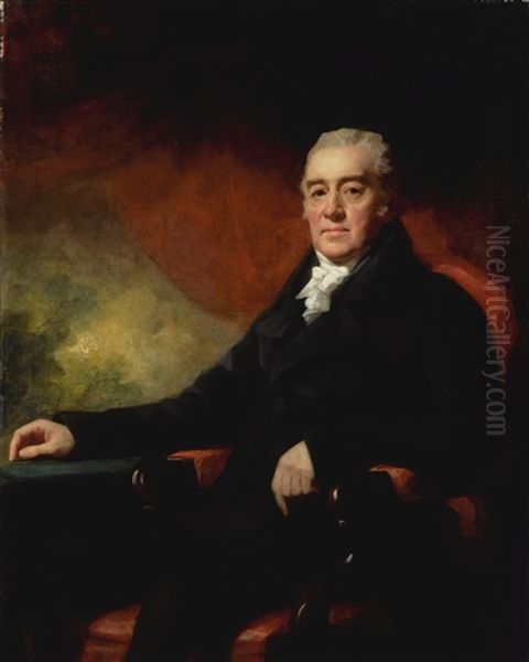 Portrait Of William Murray, Esq., Three-quarter Length, Seated Wearing A White Stock And A Dark Coat Oil Painting by Sir Henry Raeburn