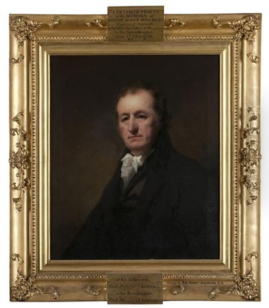 Half-length Portrait Of Robert Scott Moncrieff In Black Coat And White Stock Oil Painting by Sir Henry Raeburn