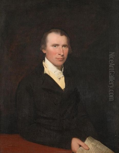 Portrait Of A Gentleman, Half Length Holding A Document Oil Painting by Sir Henry Raeburn