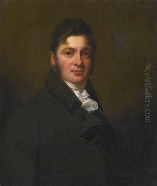 Portrait Of Ralph Anthony Ironside Of Tannochside, Lanarkshire, Half-length, In A Dark Green Coat And White Stock Oil Painting by Sir Henry Raeburn