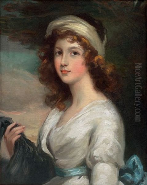 Portrait De Femme A La Robe Blanche Oil Painting by Sir Henry Raeburn