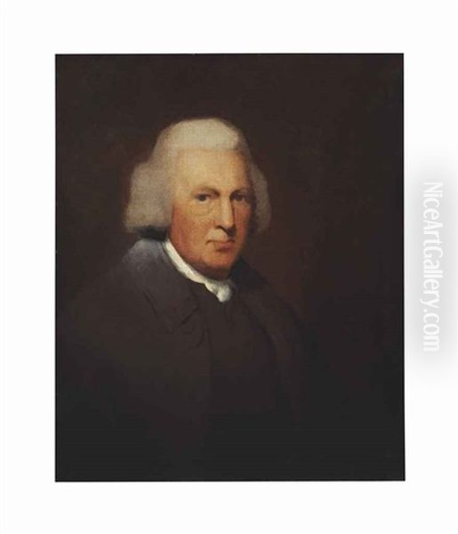 Portrait Of Reverend Francis Nicol, Half-length, In A Plum Coat And Vest Oil Painting by Sir Henry Raeburn