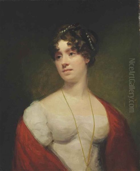 Portrait Of A Lady, Traditionally Identified As Mrs. Bell Oil Painting by Sir Henry Raeburn