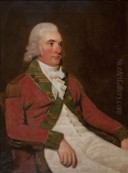 Three Quarter Length Portrait Of Colonel Thomas Balfour Of Elwick, Seated, In Uniform Oil Painting by Sir Henry Raeburn