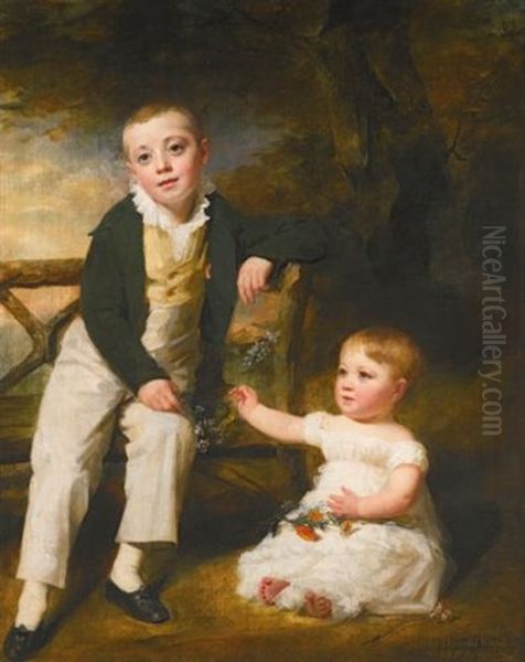 Portrait Of Willoughby And Arthur Wood Oil Painting by Sir Henry Raeburn