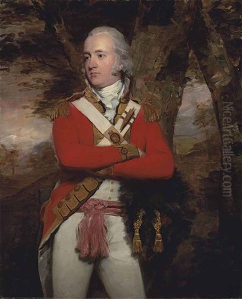 Portrait Of General Duncan Campbell, Of Lochnell And Barbreck, Argyll (1763-1837), Three-quarter-length, In A Scarlet Military Coat With Gold Facings... Oil Painting by Sir Henry Raeburn