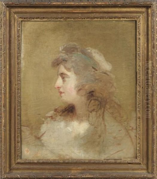 Portrait De Jeune Femme De Profil Vers La Gauche (sketch) Oil Painting by Sir Henry Raeburn