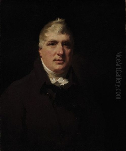 Portrait Of John Rennie Wearing A Plum Coat Oil Painting by Sir Henry Raeburn