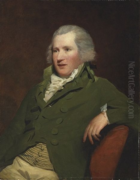 Portrait Of John Anderson Of Inchyra, Seated Half-length, In A Green Coat Oil Painting by Sir Henry Raeburn