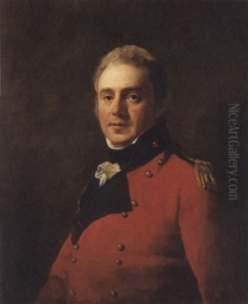 Portrait Of An Officer In A Red Coat Oil Painting by Sir Henry Raeburn