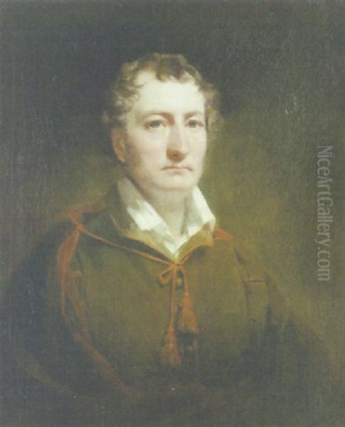 Portrait Of William Stirling Of Cordale In A Brown Jacket And A Red Cloak Oil Painting by Sir Henry Raeburn