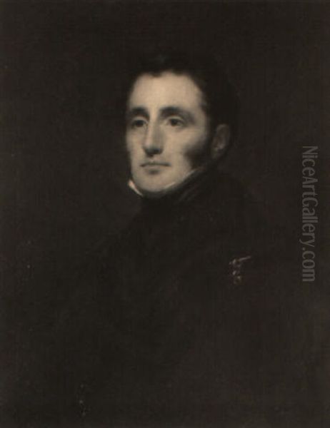 Portrait Of The Hon. Charles Stuart Wearing A Dark Cloak Oil Painting by Sir Henry Raeburn