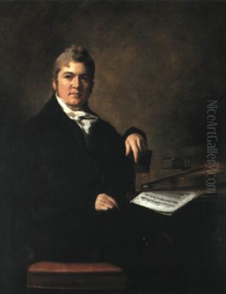 Portrait Of John Clarke With A Violin And Music Score On A Table Oil Painting by Sir Henry Raeburn