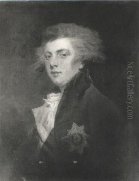 Portrait Of George The Third, Wearing A Green Coat With Regal Insignia Oil Painting by Sir Henry Raeburn