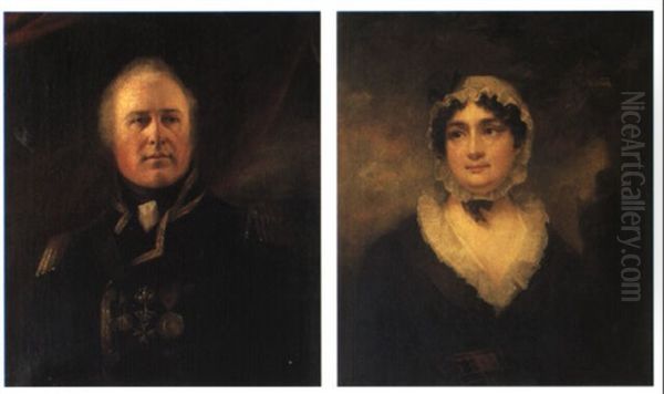 Portraits Of Admiral Sir William Hope And His Wife, Lady Anne Hope... Oil Painting by Sir Henry Raeburn