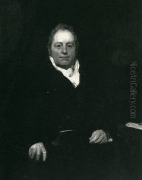 Portrait Of A Gentleman, Wearing Black Coat And White Cravat Oil Painting by Sir Henry Raeburn