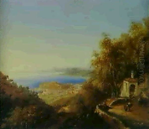 Italian Coastal View Oil Painting by Vasili Egorovich Raev