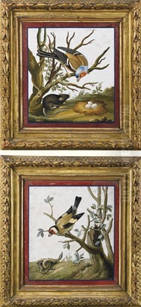 A Pair Of Italian Micromosaics Oil Painting by Giacomo Raffaelli