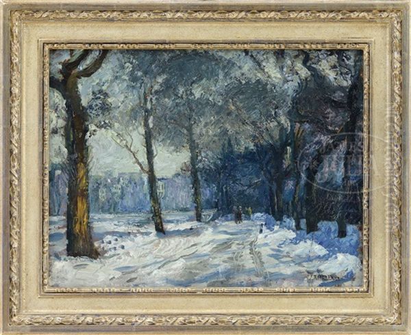 Winter Stroll Oil Painting by Jean Francois Raffaelli