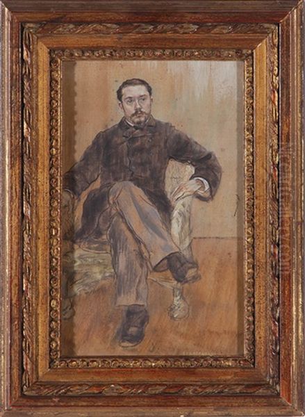 Portrait De Gustave Geffroy Oil Painting by Jean Francois Raffaelli