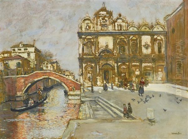 Campo San Giovanni E Paolo, Venise Oil Painting by Jean Francois Raffaelli