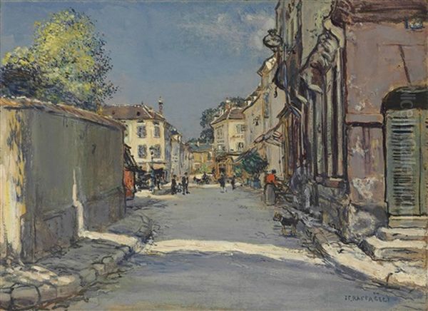 Rue Du Village Oil Painting by Jean Francois Raffaelli