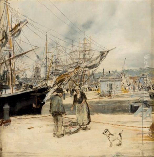 Le Port Breton Oil Painting by Jean Francois Raffaelli