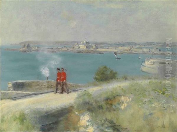 Soldiers In Jersey Oil Painting by Jean Francois Raffaelli