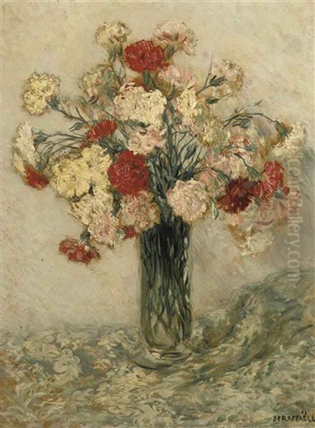 Oeillets Dans Un Vase Oil Painting by Jean Francois Raffaelli