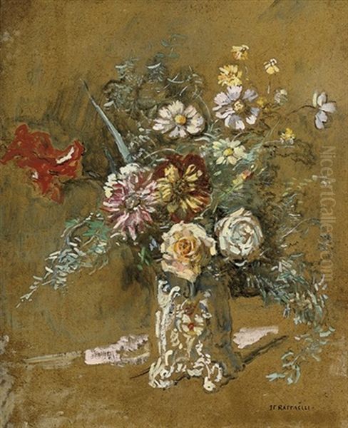 Bouquet De Fleurs Oil Painting by Jean Francois Raffaelli