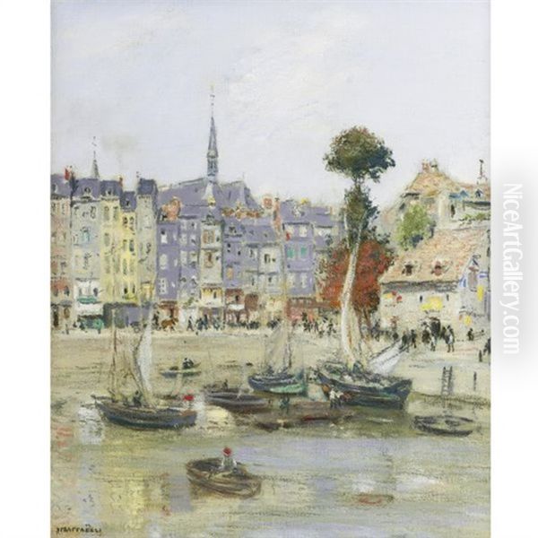 View Of Honfleur Oil Painting by Jean Francois Raffaelli