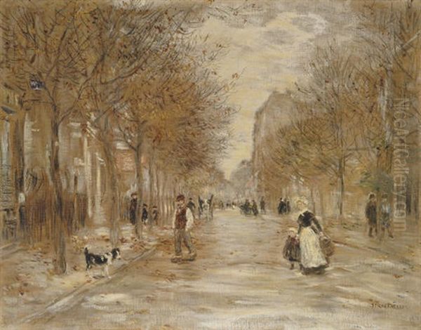 Boulevard A Asnieres Oil Painting by Jean Francois Raffaelli