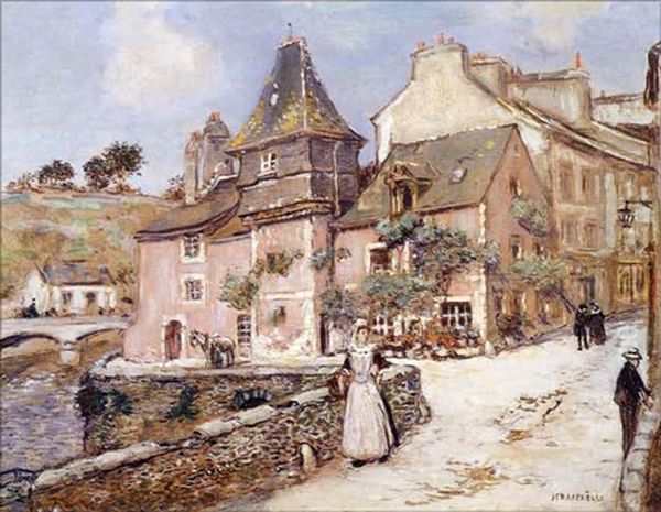 Breton Town Scene Oil Painting by Jean Francois Raffaelli