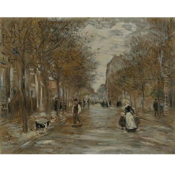 Boulevard A Asnieres Oil Painting by Jean Francois Raffaelli