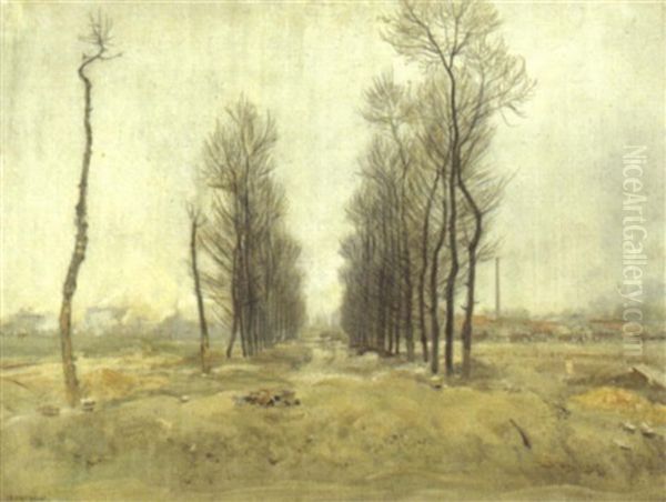 L'allee D'arbres En Hiver Oil Painting by Jean Francois Raffaelli