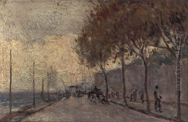 Le Boulevard Pres De La Cote Oil Painting by Jean Francois Raffaelli