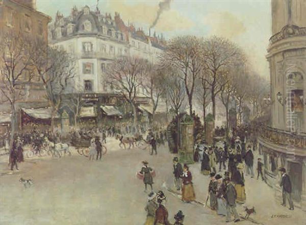 Le Boulevard Des Italiens Oil Painting by Jean Francois Raffaelli