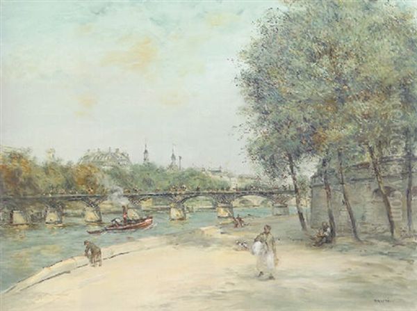 L'institut De France Et Le Pont Des Arts Oil Painting by Jean Francois Raffaelli